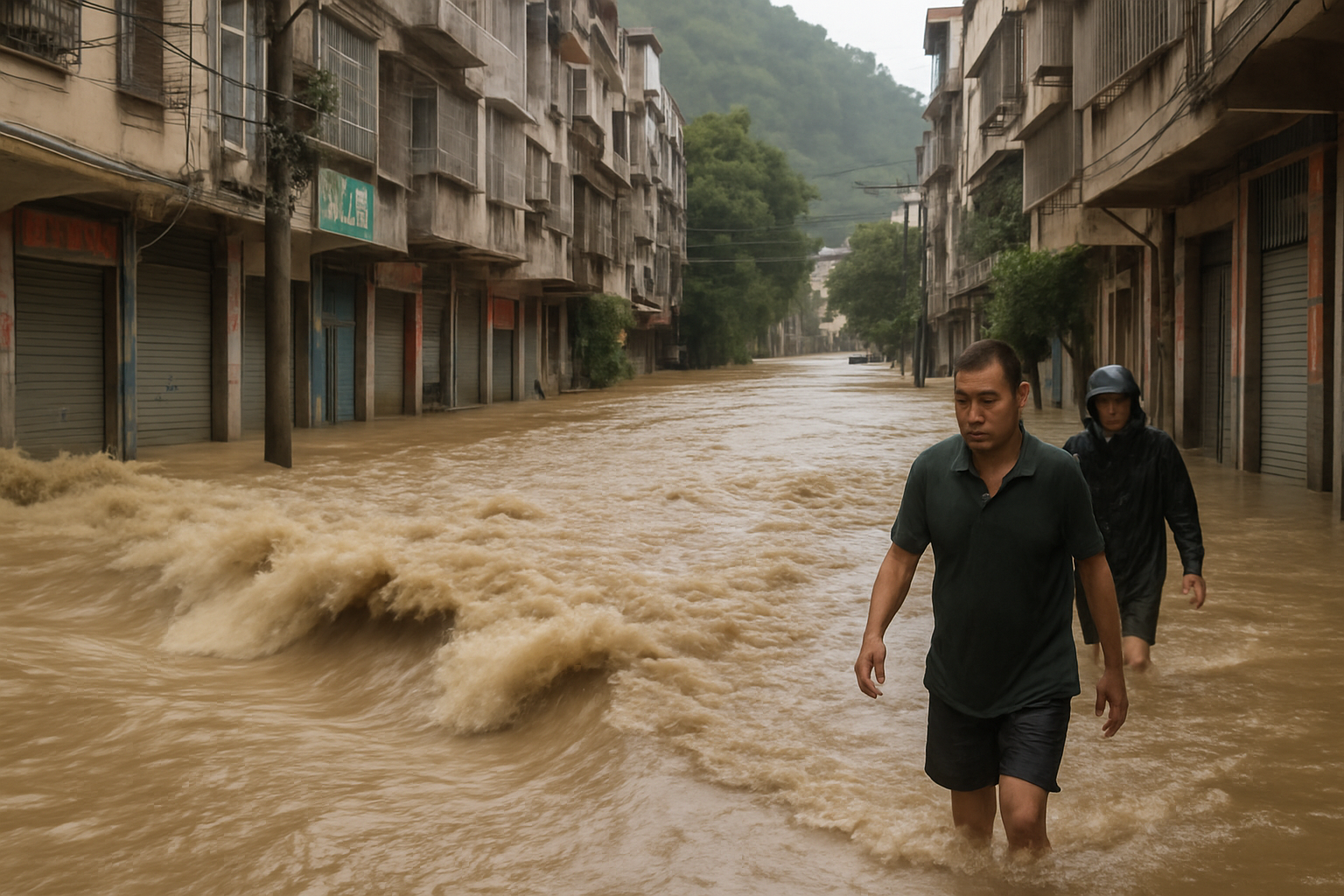 广西崇左凭祥遭遇强降雨引发严重洪涝灾害