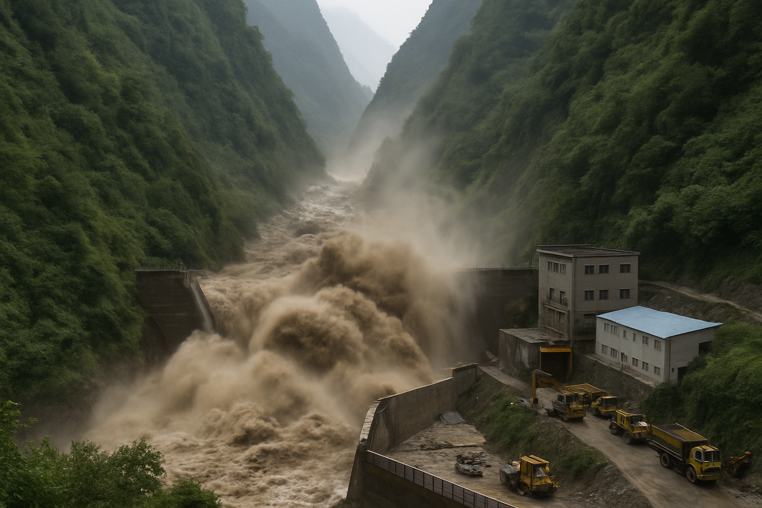 西藏吉隆口岸山谷泥石流冲击在建水坝引关注