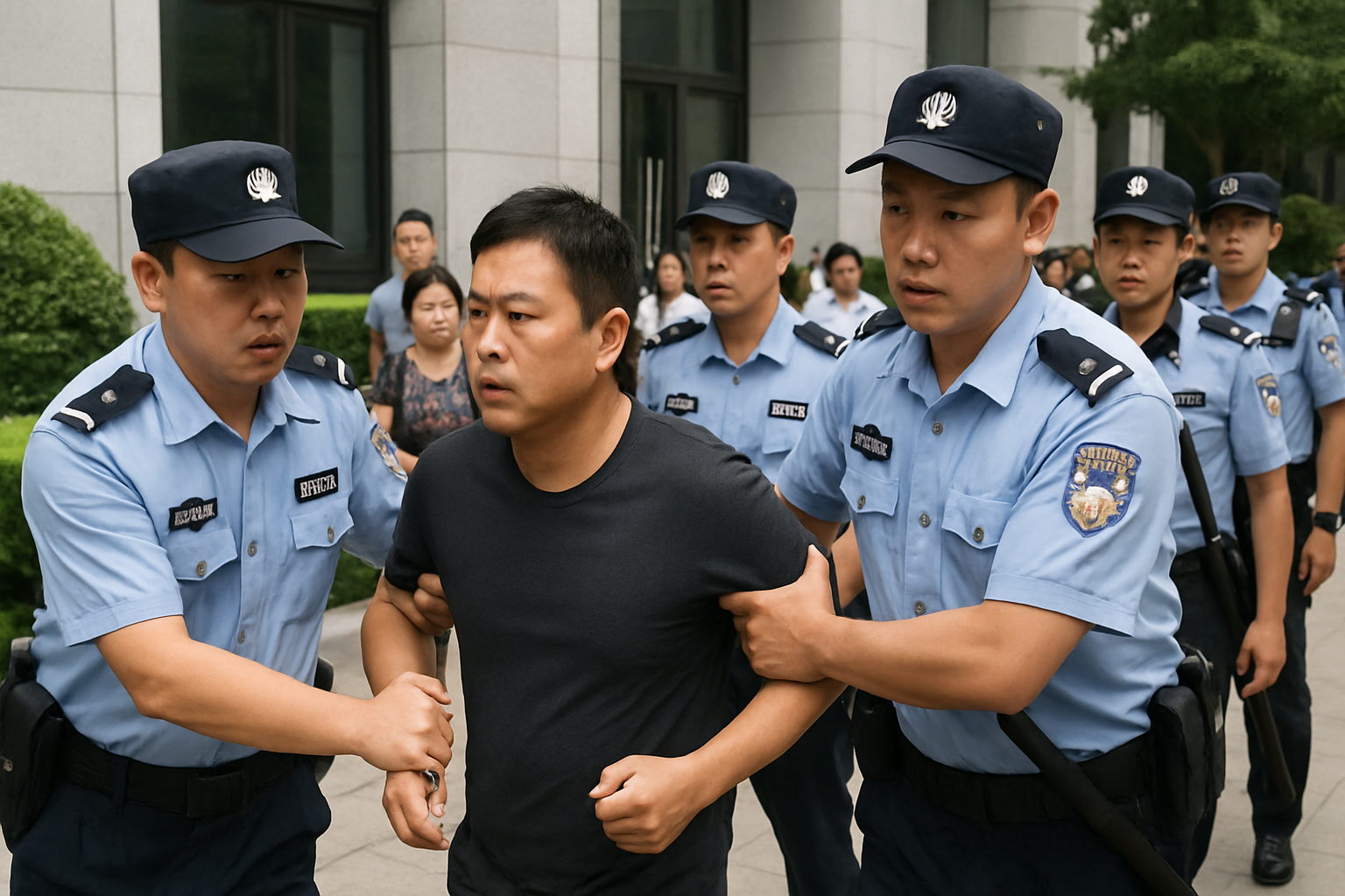 陕西西安曲江法院门口维权人员被警察带走