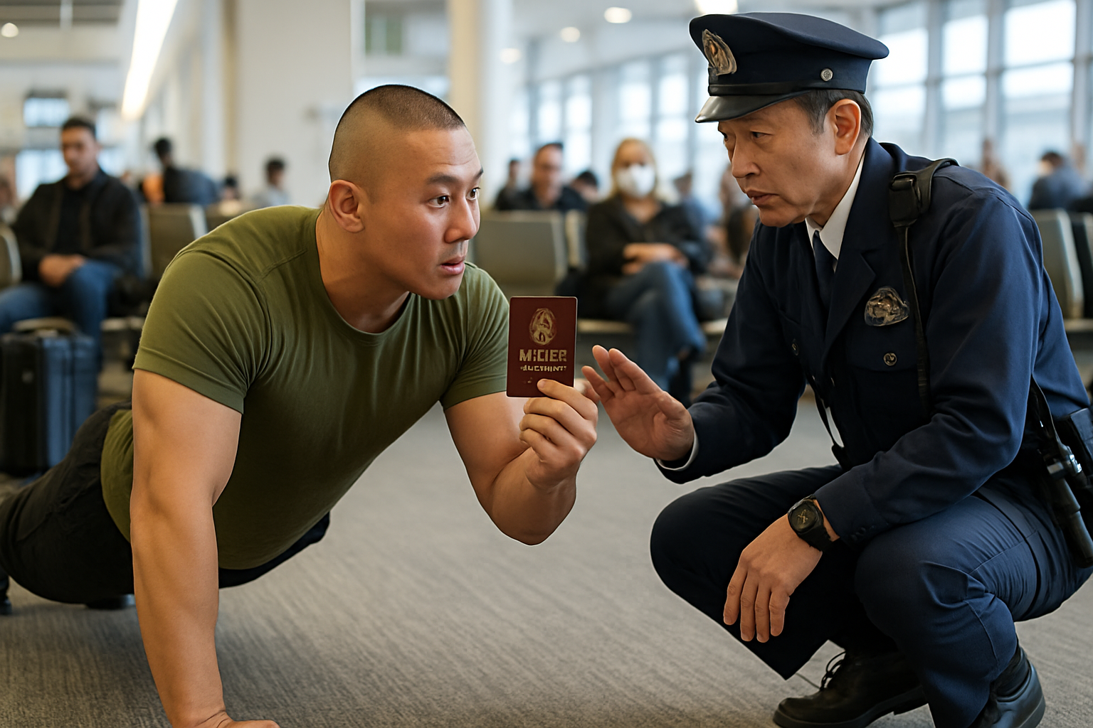 中国退役军人在日本机场候机时进行俯卧撑遭警察制止后获允许