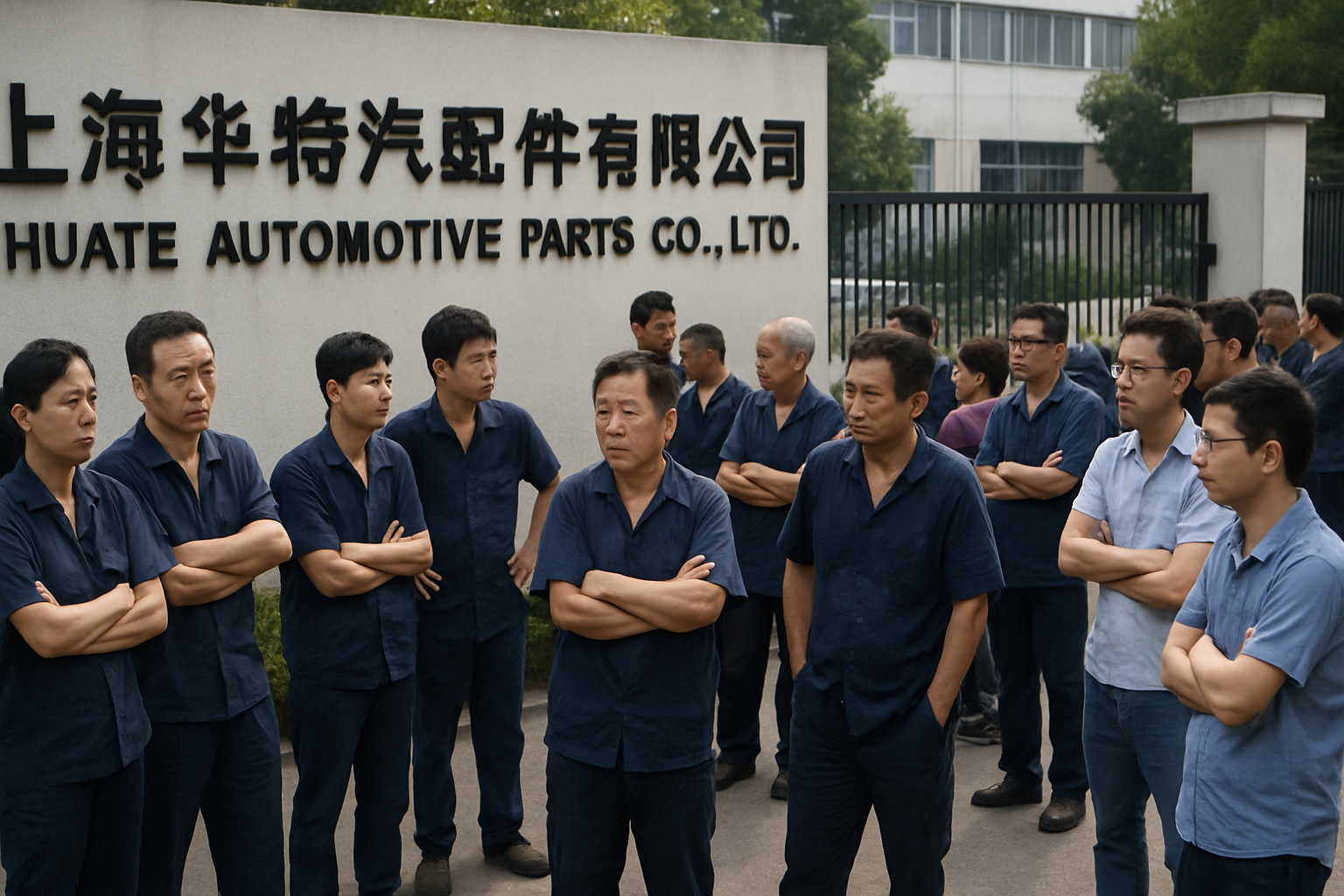 上海华特汽车配件有限公司工人因拖欠工资聚集讨薪