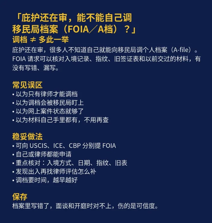 庇护未审结也能自行调档，FOIA申请无需律师代办